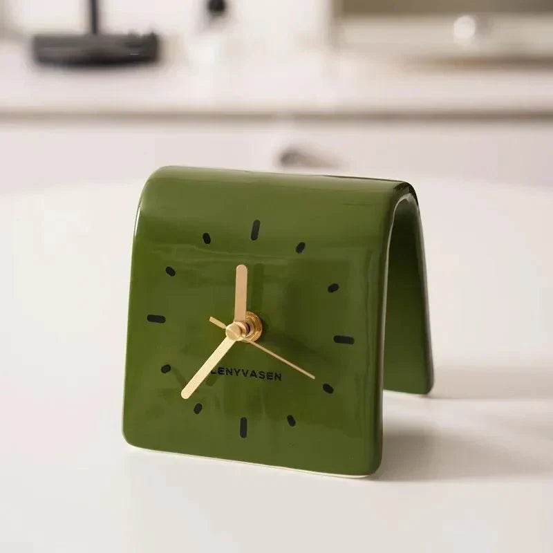 Arched Silhouette Ceramic Silent Quartz Table Clock
