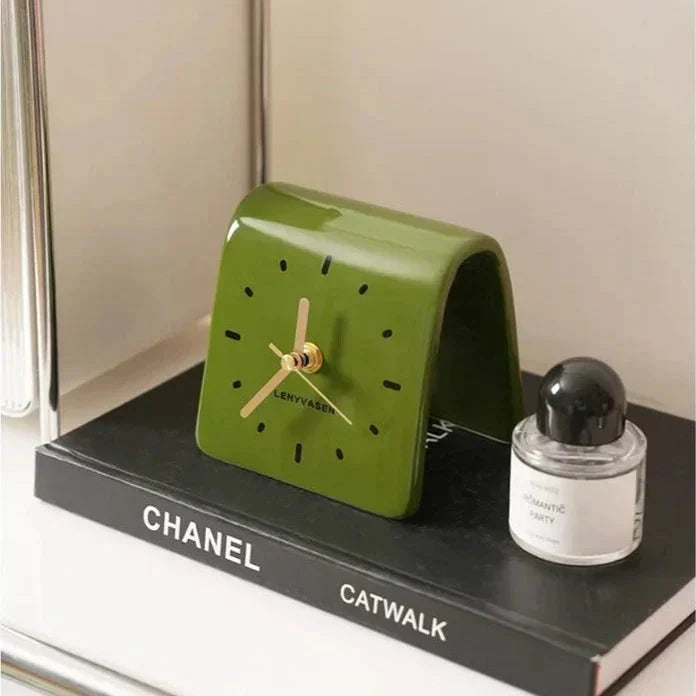 Arched Silhouette Ceramic Silent Quartz Table Clock