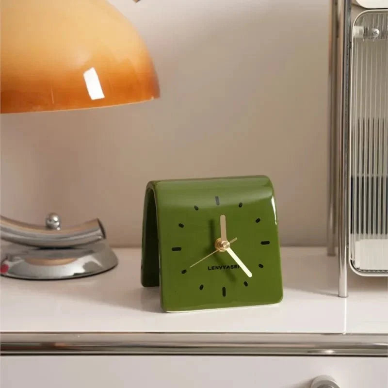 Arched Silhouette Ceramic Silent Quartz Table Clock