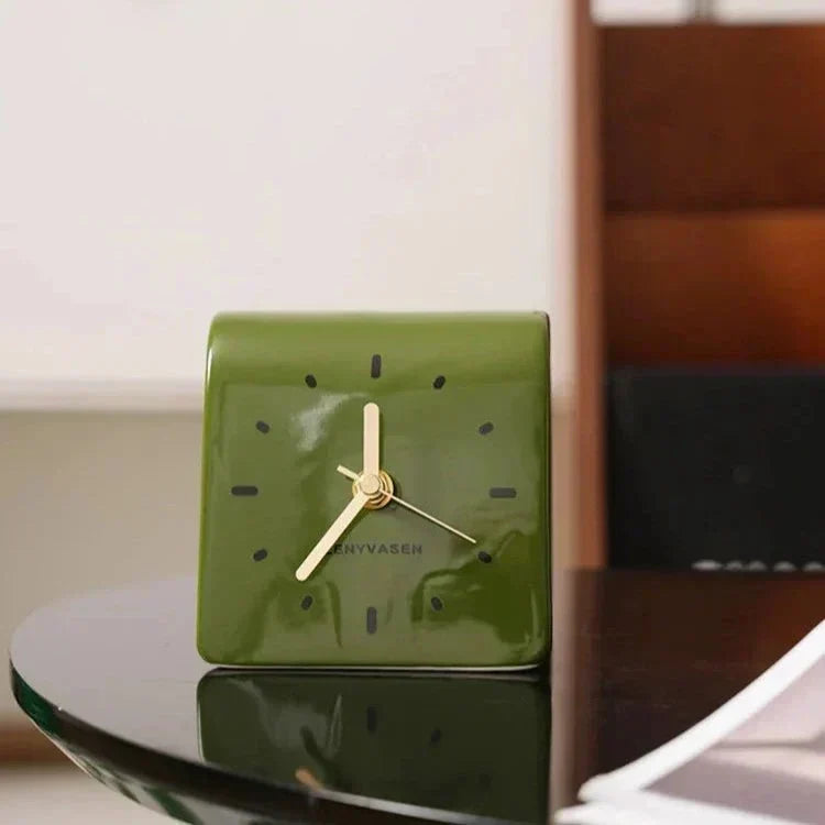 Arched Silhouette Ceramic Silent Quartz Table Clock