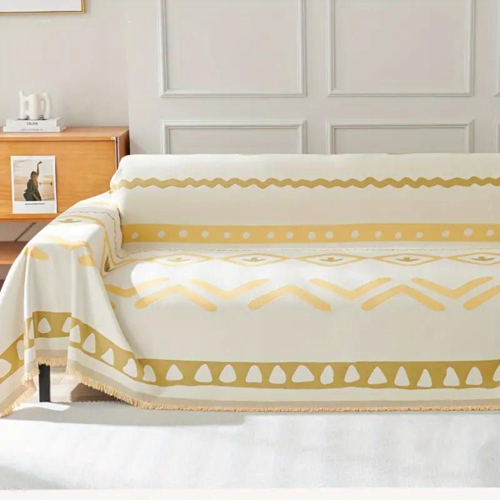 Bohemian Reversible Chenille Nonslip Sofa Slipcover Cover