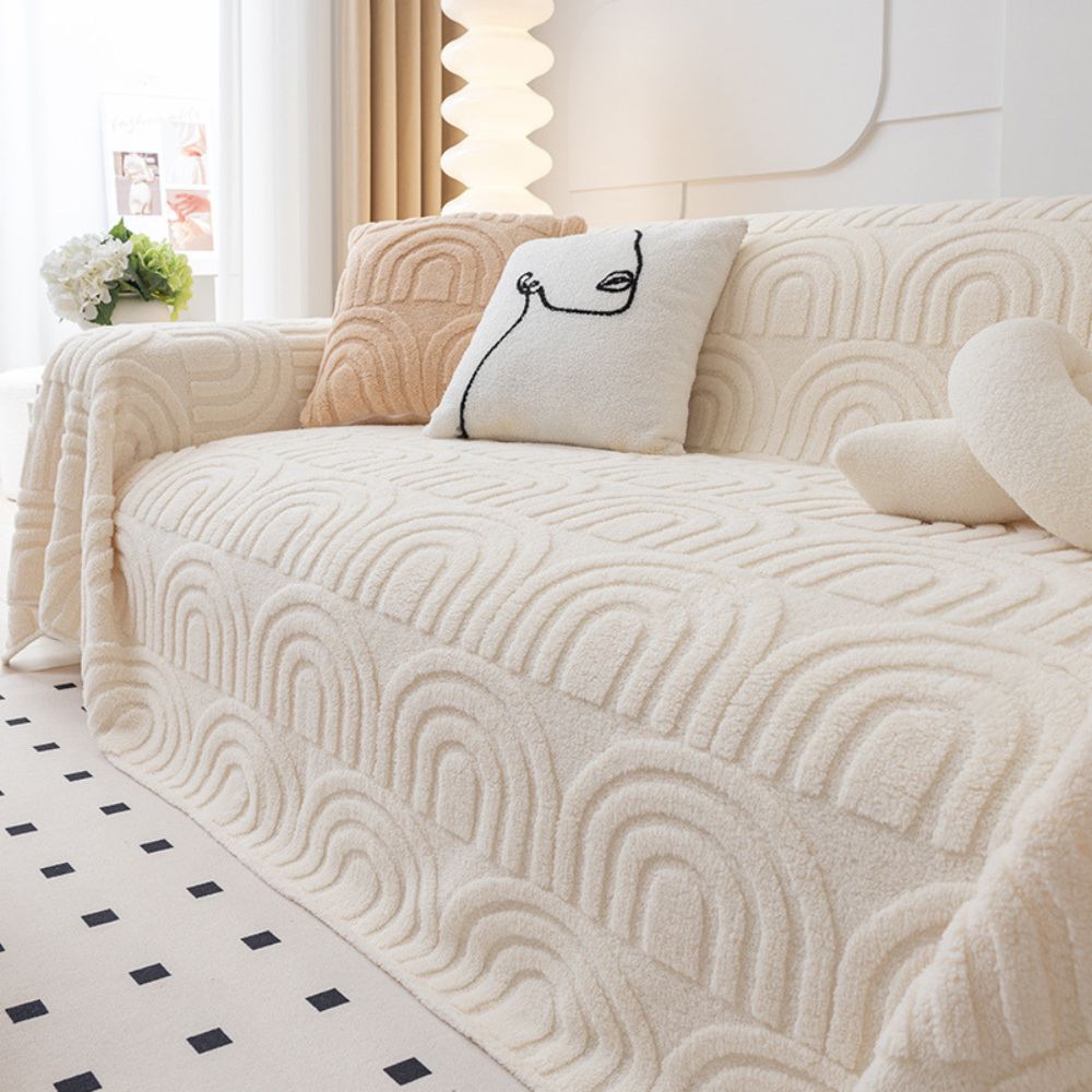 Soft Plush Microfiber Non-Slip Sofa Cover with Vibrant Design