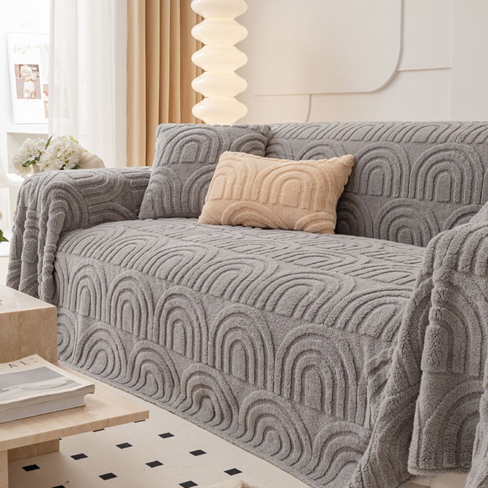 Soft Plush Microfiber Non-Slip Sofa Cover with Vibrant Design