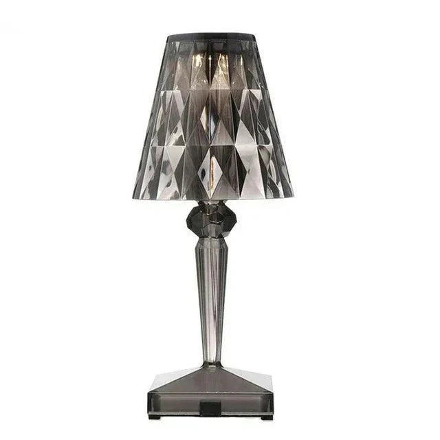 Sculptural Crystal Effect Acrylic Rechargeable Table Lamp