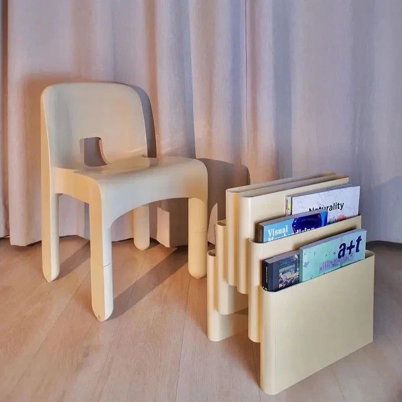 Compact Multi Compartment Durable Plastic Magazine Rack Organizer