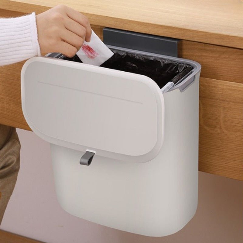 Compact Space Saving Sealed Lid Odor Control Kitchen Trash Can