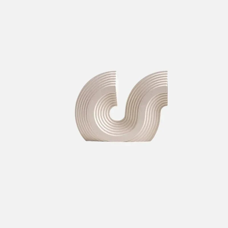 Sculptural Arched Ceramic Grooved Texture Bookend Set