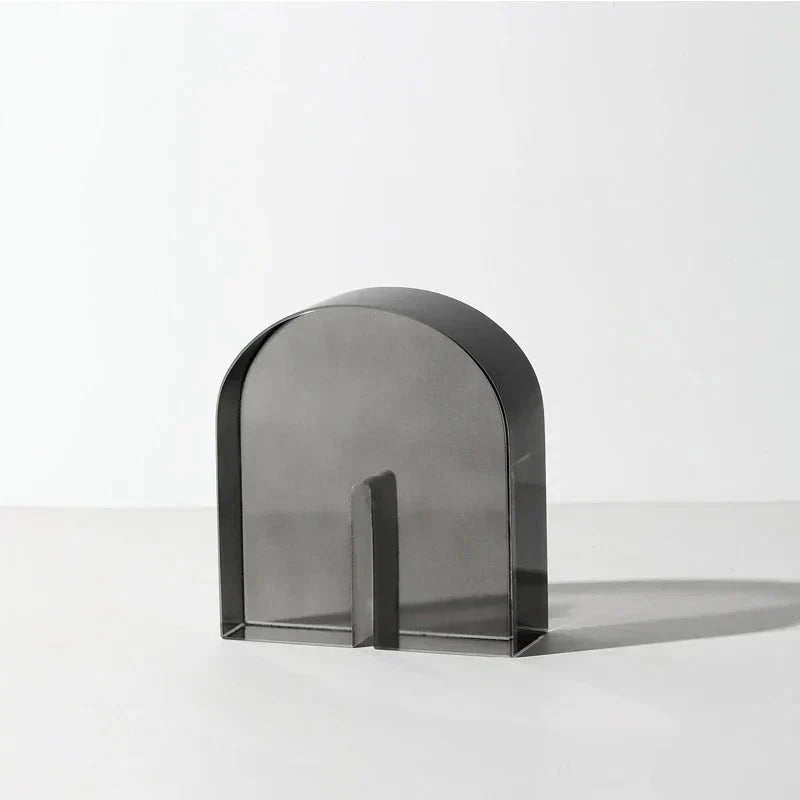 Geometric Polished Crystal Cube Arch Nonslip Bookends