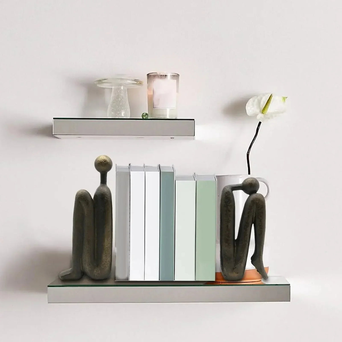 Nordic Durable Resin Compact Book Organizer Bookends Pair