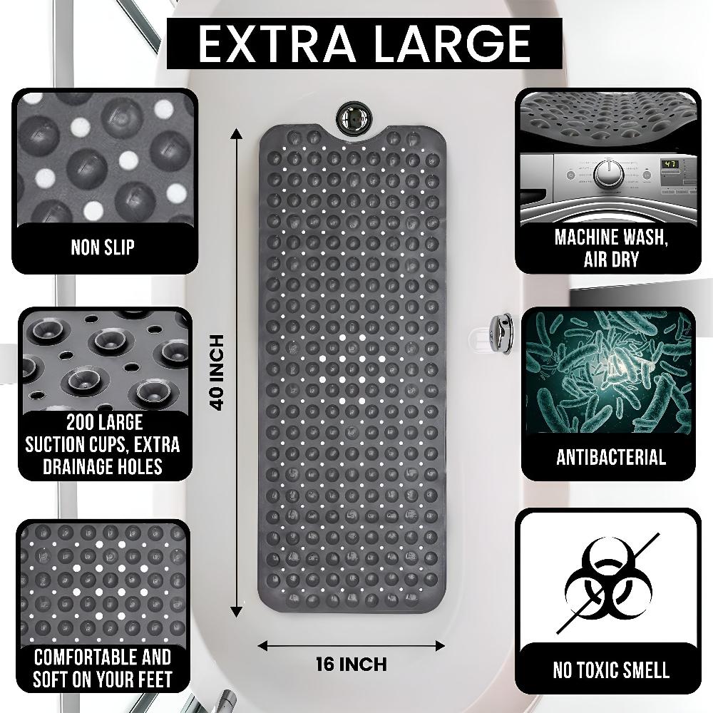 Suction Grip Quick Drain Non-Slip Bath Mat