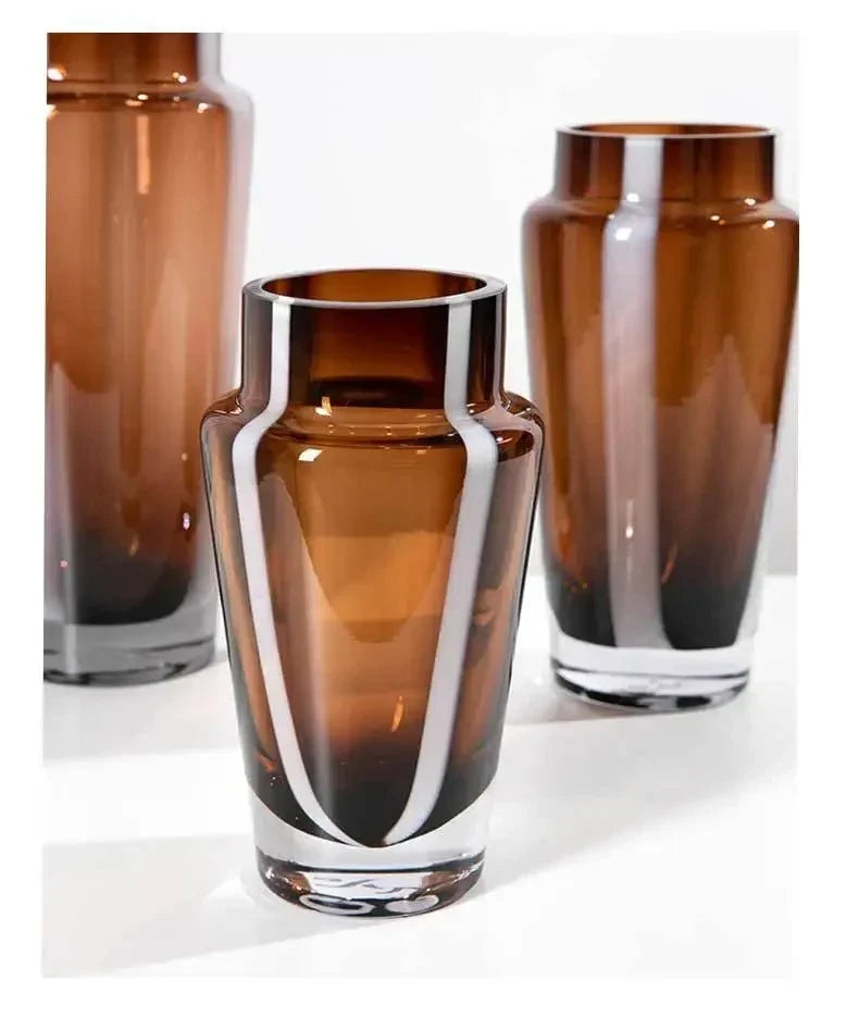 Prismatic Geometric Thick Glass Weighted Base Flower Vase