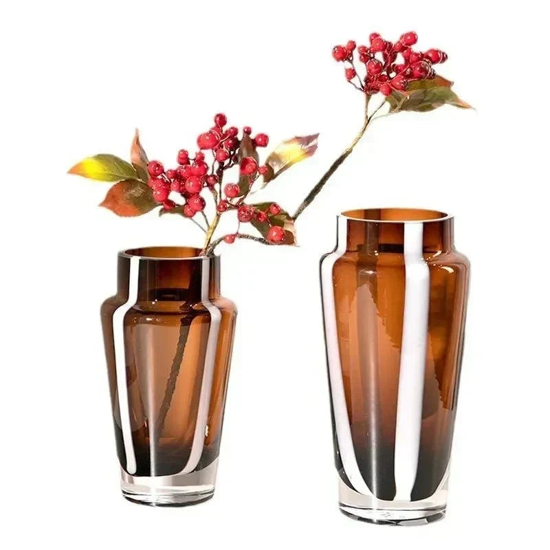 Prismatic Geometric Thick Glass Weighted Base Flower Vase