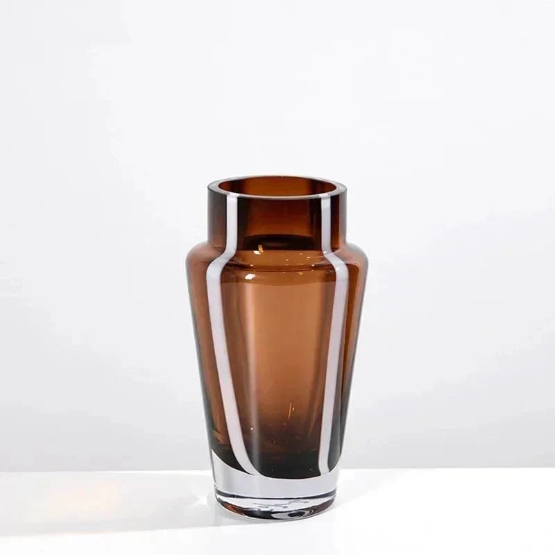 Prismatic Geometric Thick Glass Weighted Base Flower Vase