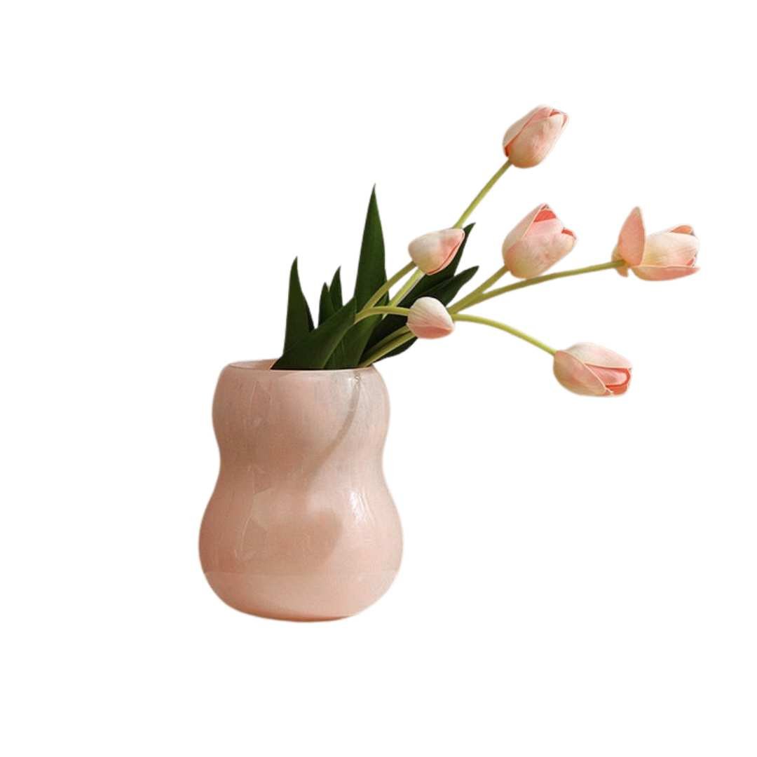 Handblown Murano Glass Sculptural Silhouette Decorative Flower Vase