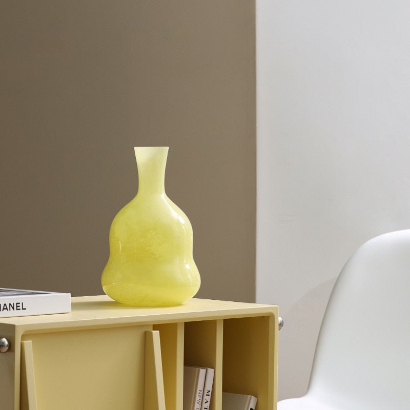 Handblown Murano Glass Sculptural Silhouette Decorative Flower Vase