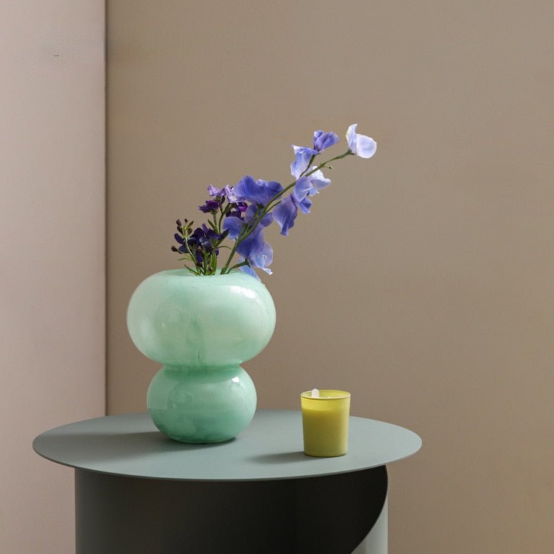 Handblown Murano Glass Sculptural Silhouette Decorative Flower Vase