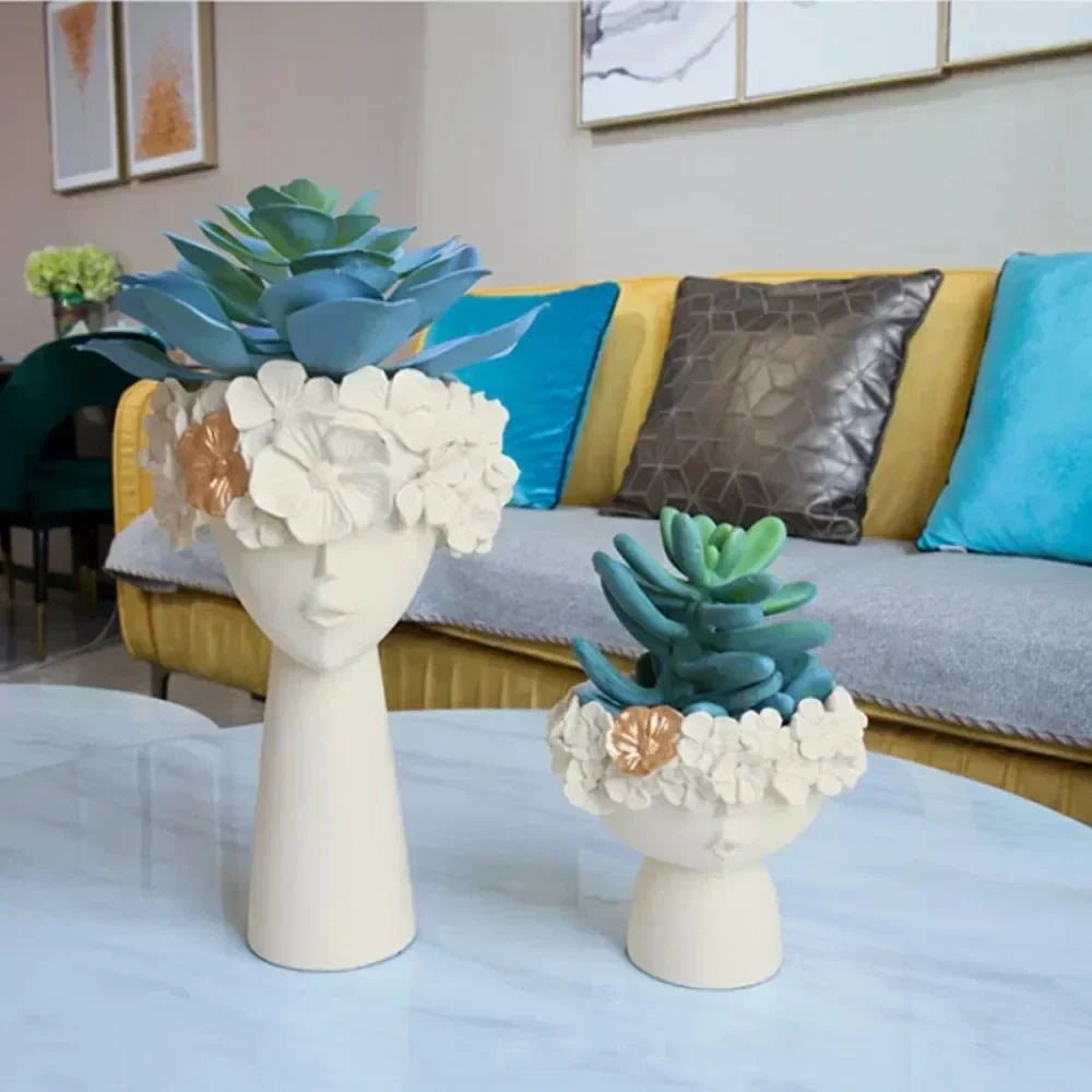 Handmade Artistic Resin Multifunctional Storage Vase Planter
