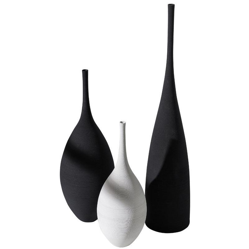 Sculptural Art Deco Tall Ceramic Vertical Vase