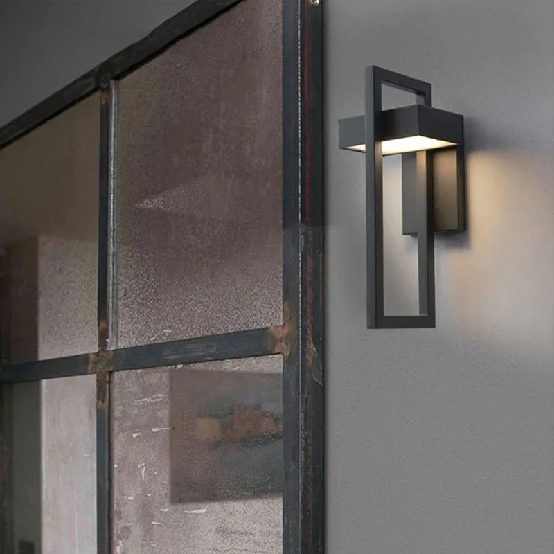 Geometric Rectangular Aluminium Scandinavian Minimalist Outdoor Wall Light