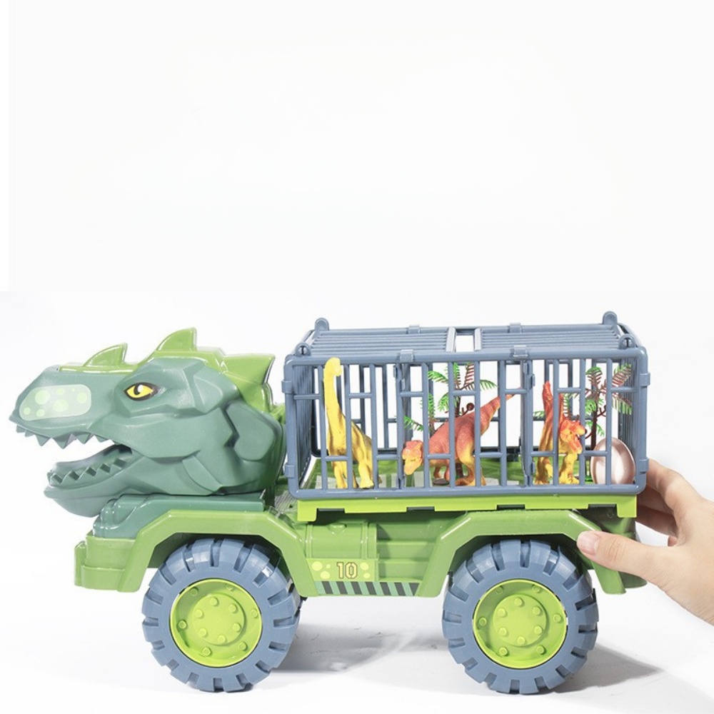 Prehistoric Cage Transport Truck Dinosaur Figure Playset Toy Set