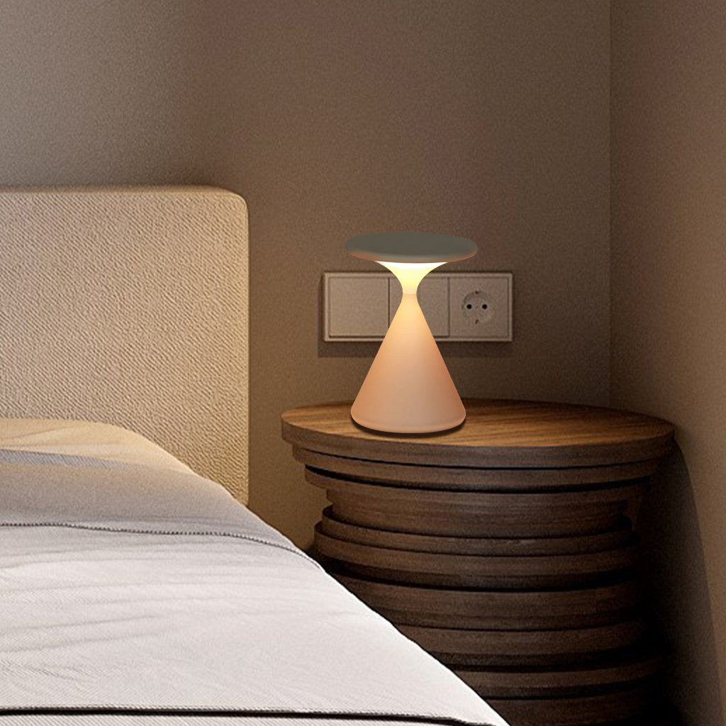Sculptural Hourglass Cordless Dimmable Rechargeable Minimalist Table Lamp