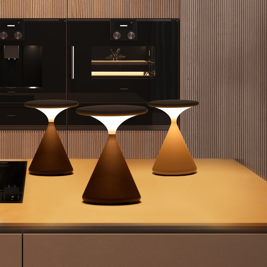 Sculptural Hourglass Cordless Dimmable Rechargeable Minimalist Table Lamp