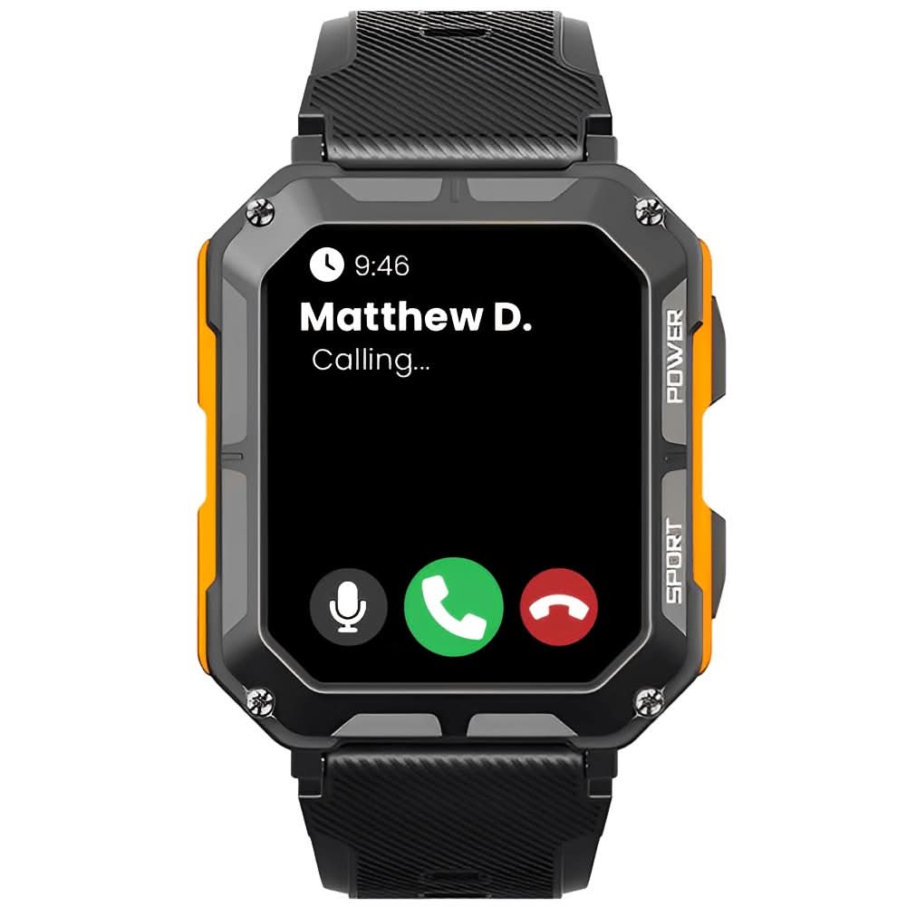 Rugged Shockproof Waterproof Military Grade Health Monitoring Smartwatch