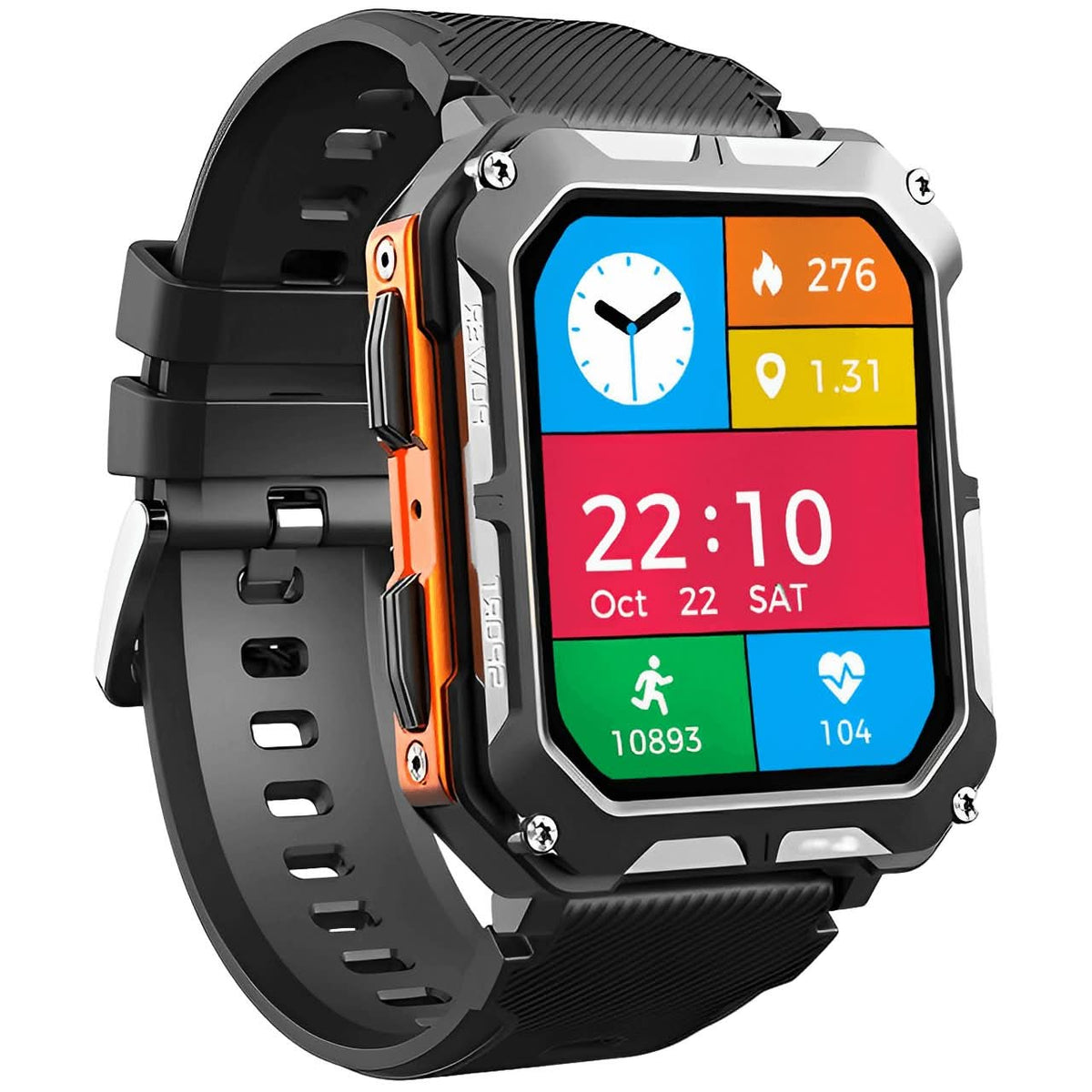 Rugged Shockproof Waterproof Military Grade Health Monitoring Smartwatch