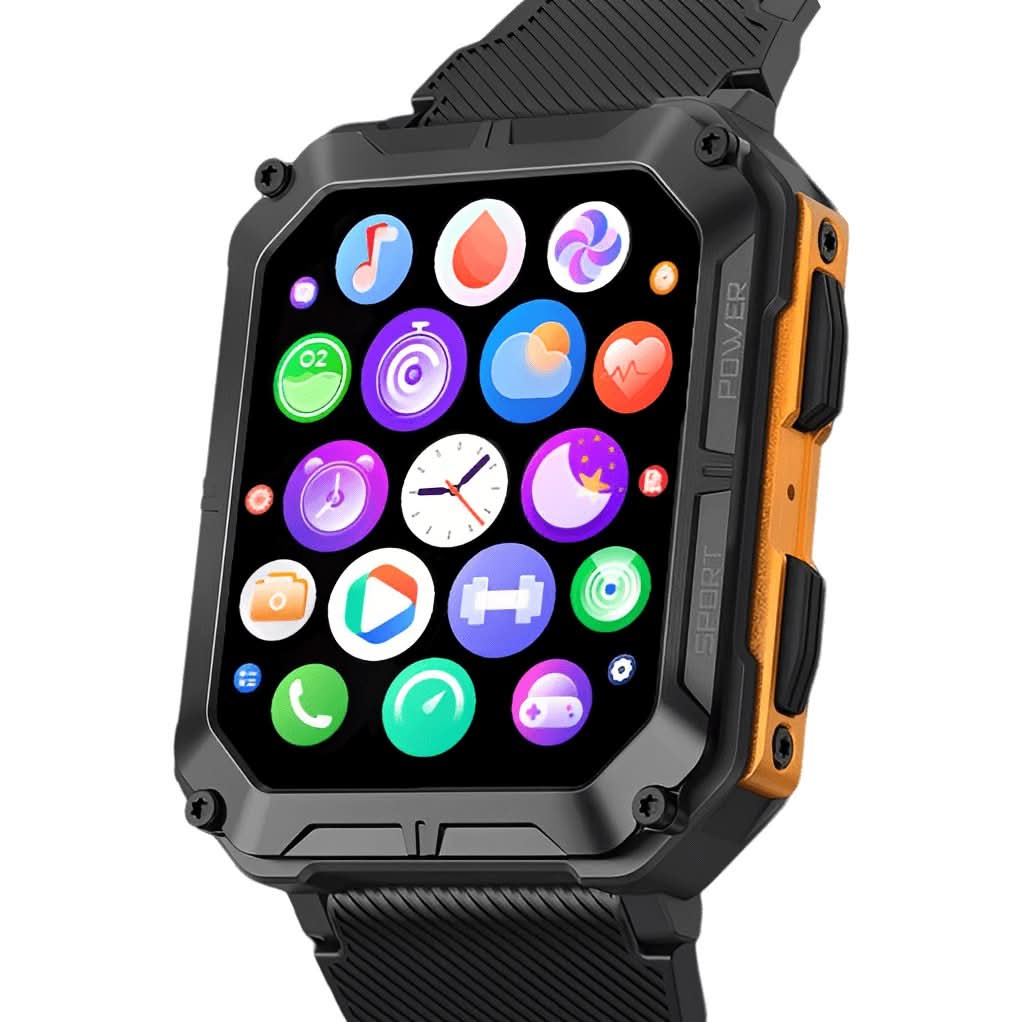 Rugged Shockproof Waterproof Military Grade Health Monitoring Smartwatch