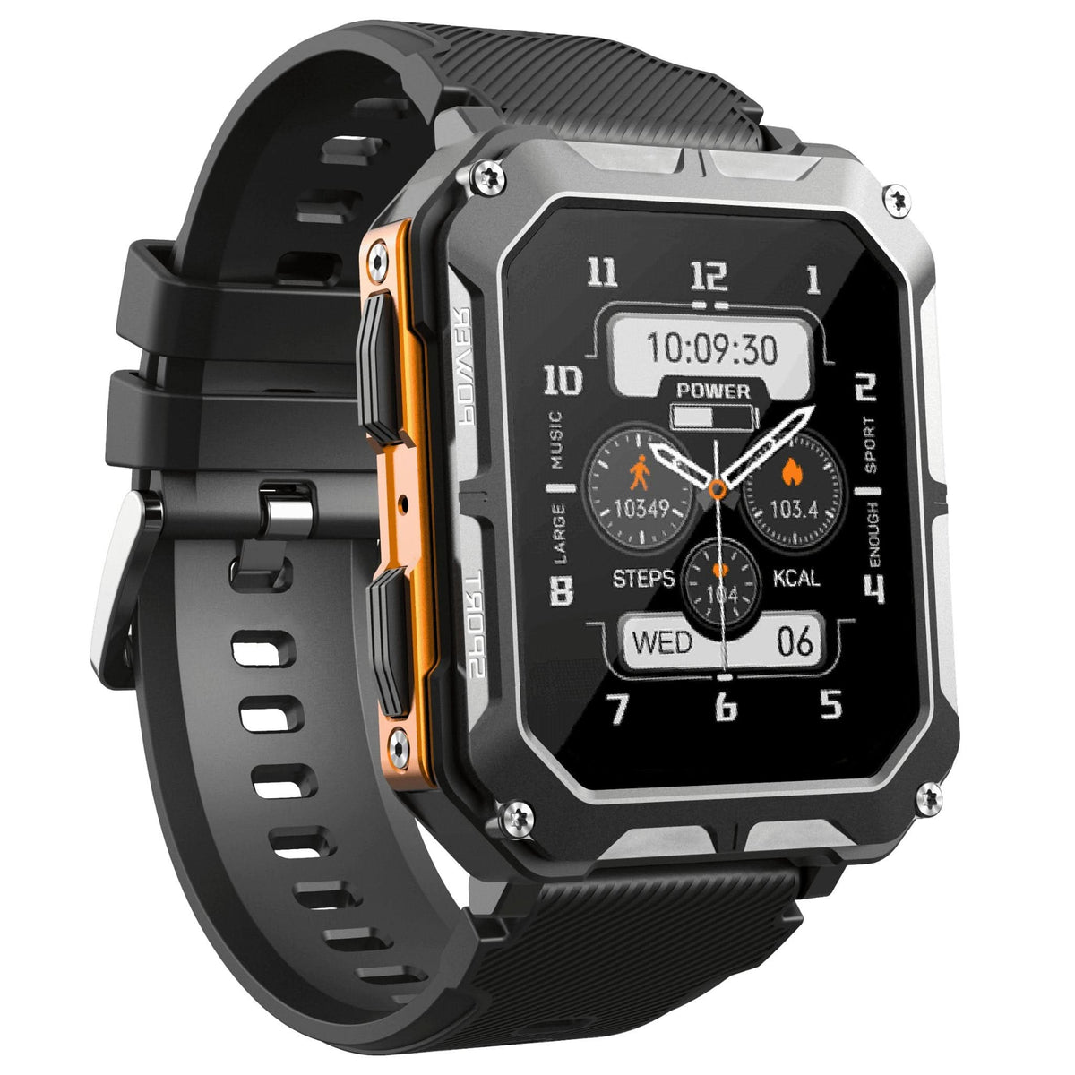 Rugged Shockproof Waterproof Military Grade Health Monitoring Smartwatch