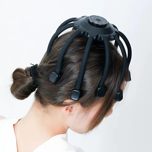 Ergonomic Multi-Tip Vibrating Bluetooth Electric Head Massager