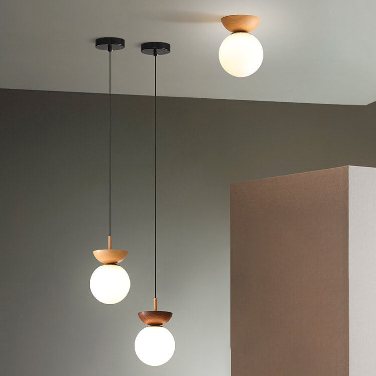 Japanese Inspired Spherical Minimalist Round Dimmable Ceiling Light
