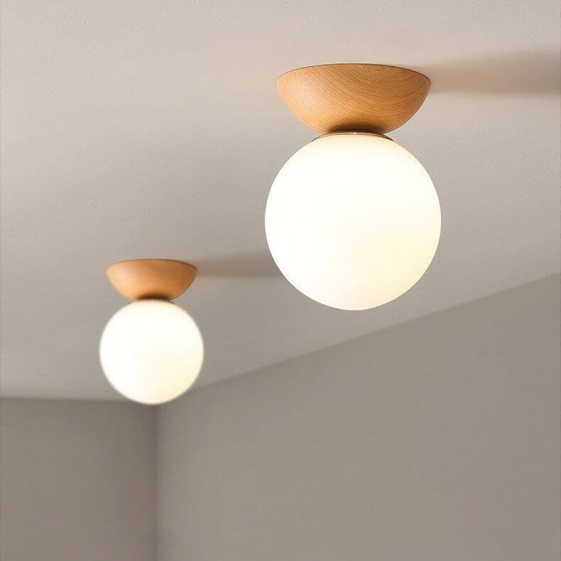 Japanese Inspired Spherical Minimalist Round Dimmable Ceiling Light