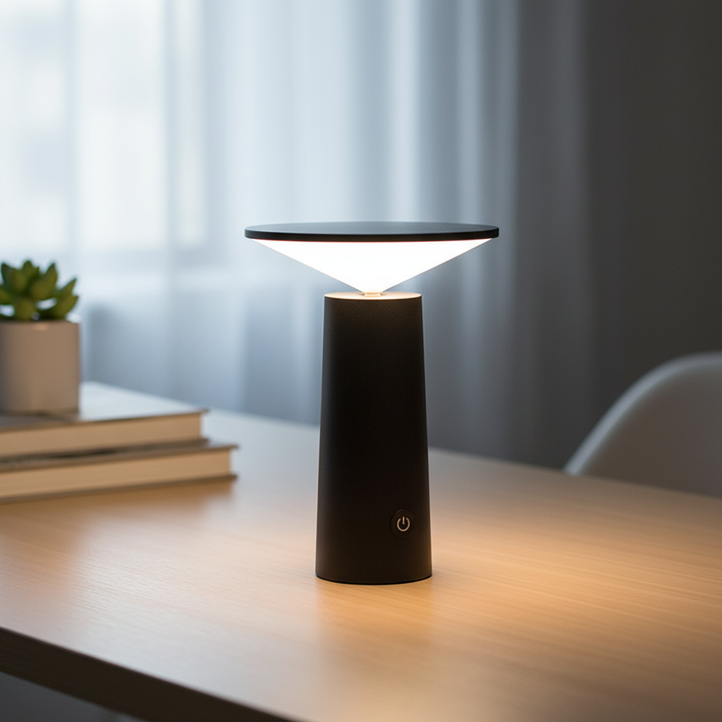 Slim Minimalist Rotatable Tilt Head Dimmable Cordless Table Lamp