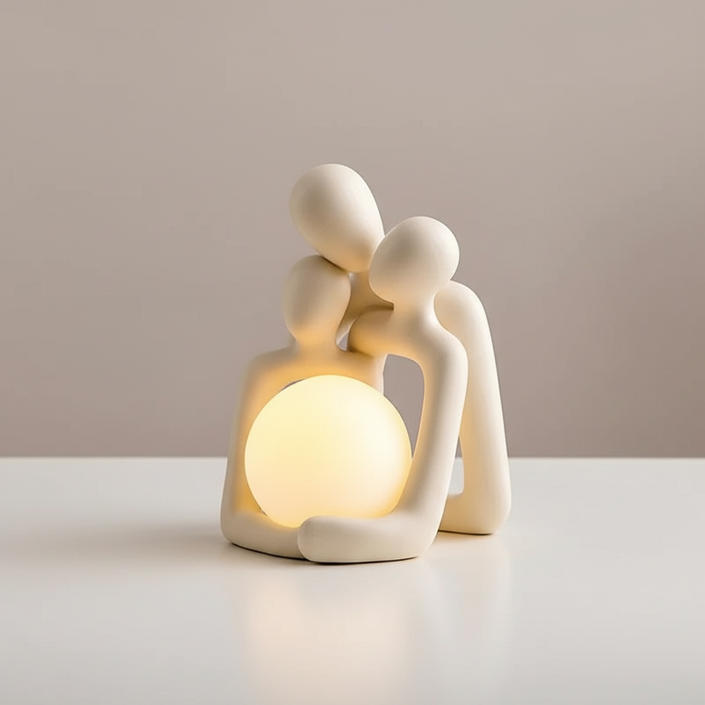 Sculptural Matte Ceramic Sphere Indirect Glow Table Lamp