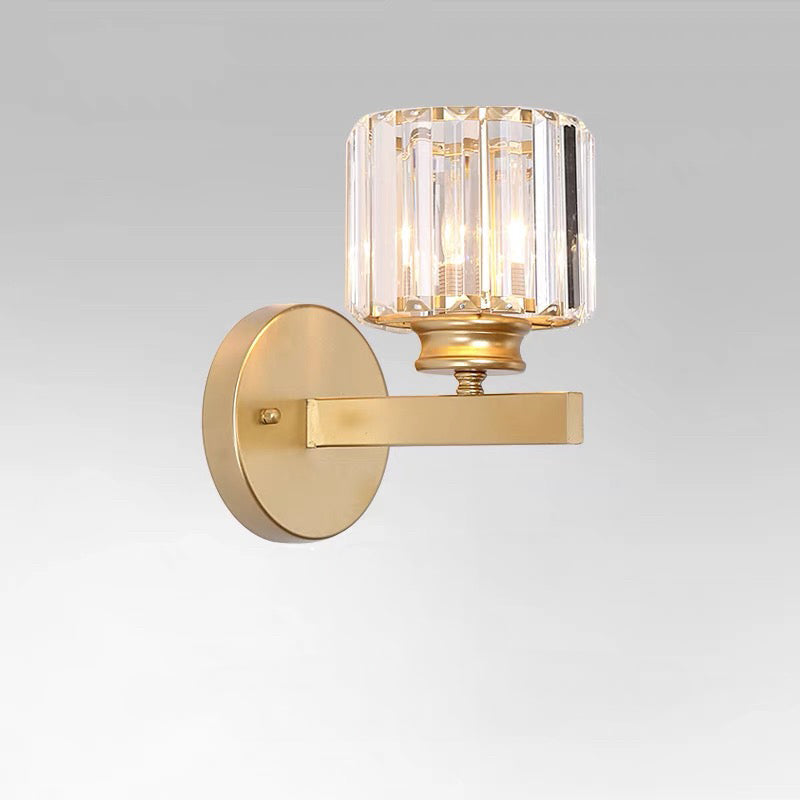 Faceted Crystal Panel Modern Iron Wall Light