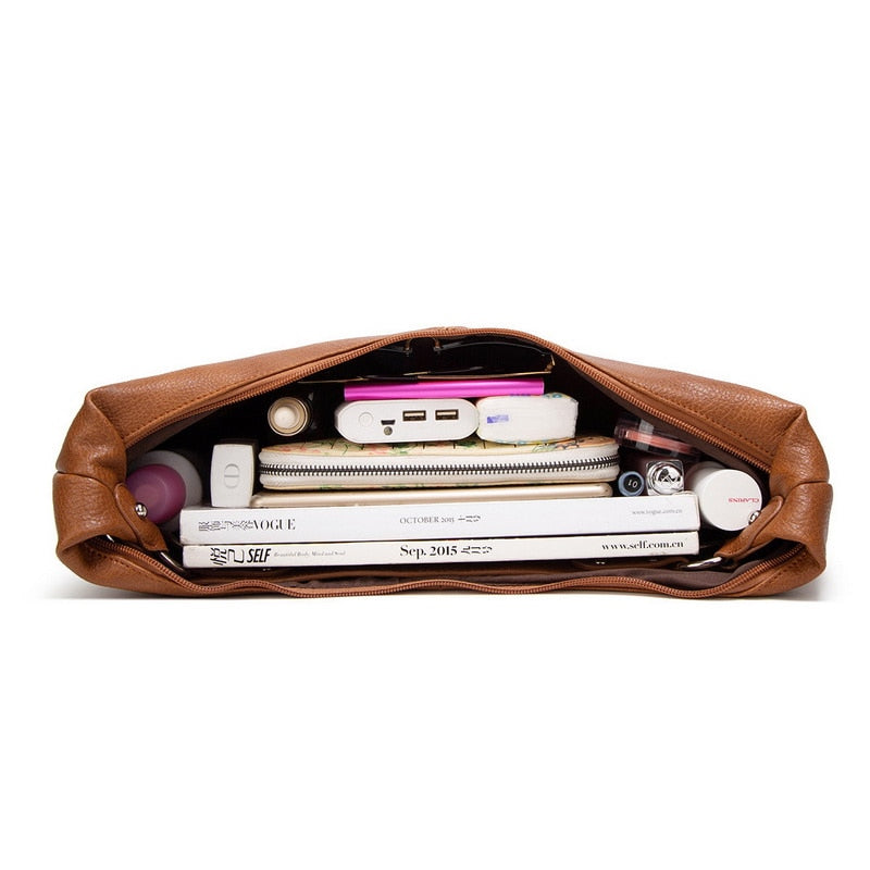 Spacious Zippered Shoulder Strap Women's Shoulder Bag