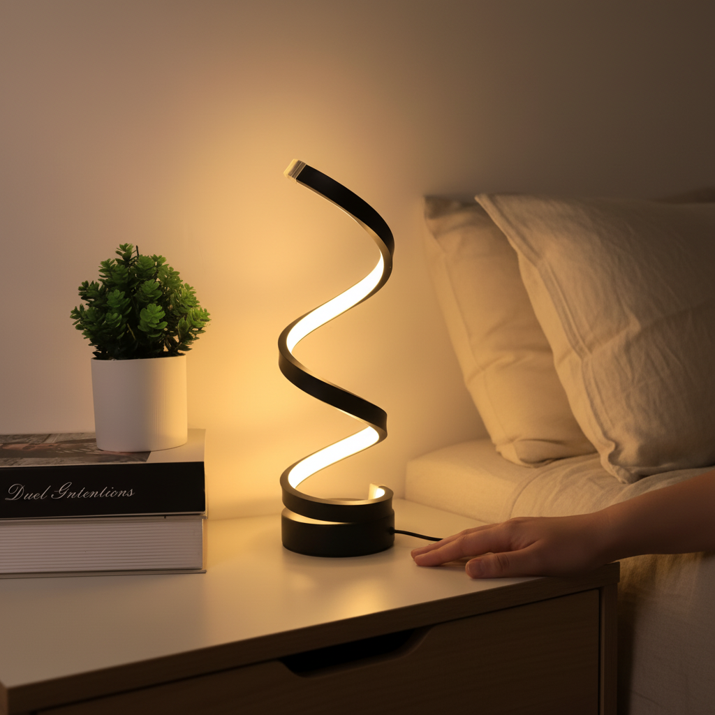 Spiral Sculpted Adjustable Clamp Desk Lamp