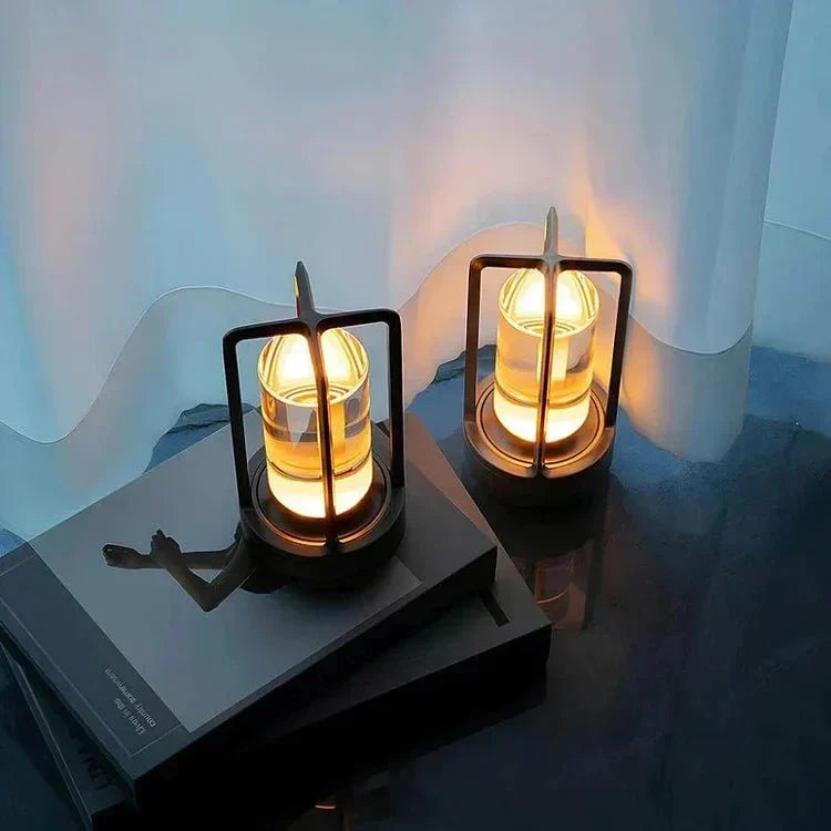 Faceted Crystal Glass Touch Dimmable Rechargeable Table Lamp