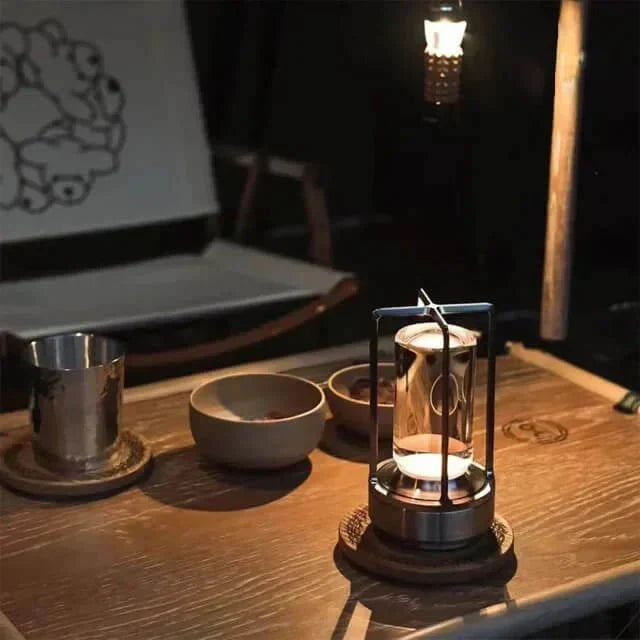 Faceted Crystal Glass Touch Dimmable Rechargeable Table Lamp