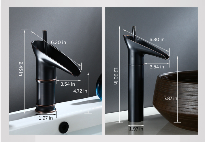 Vintage Waterfall Spout Single Hole Bathroom Faucet