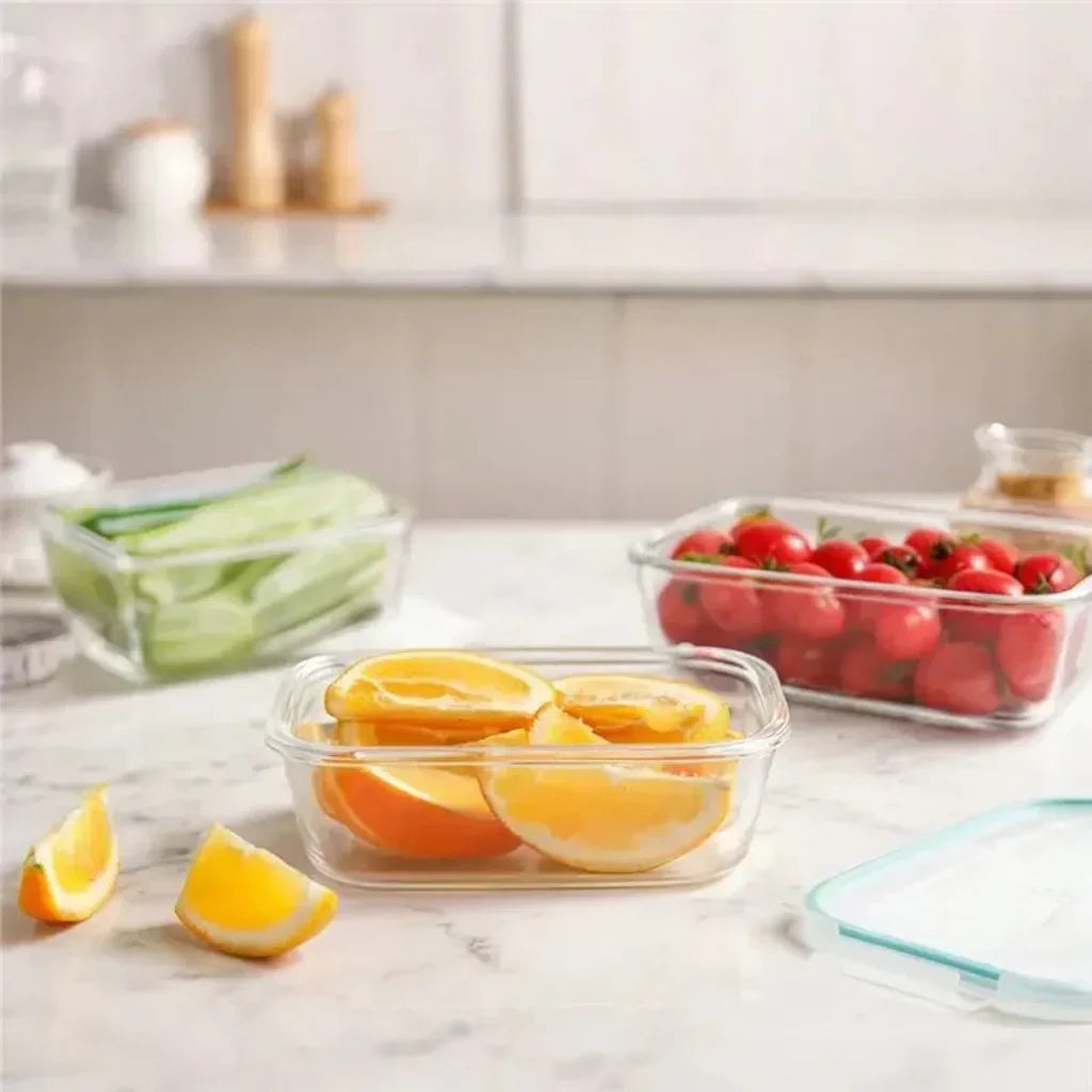 Stackable Leak-Resistant Glass Meal Prep Storage Containers With Airtight Lids