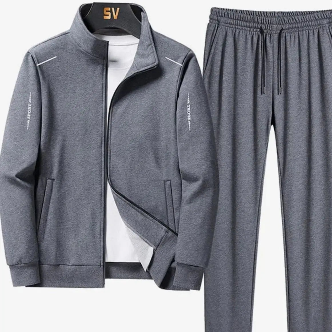 Men's Casual Tracksuit Zip-Up Jogger Two-Piece Set