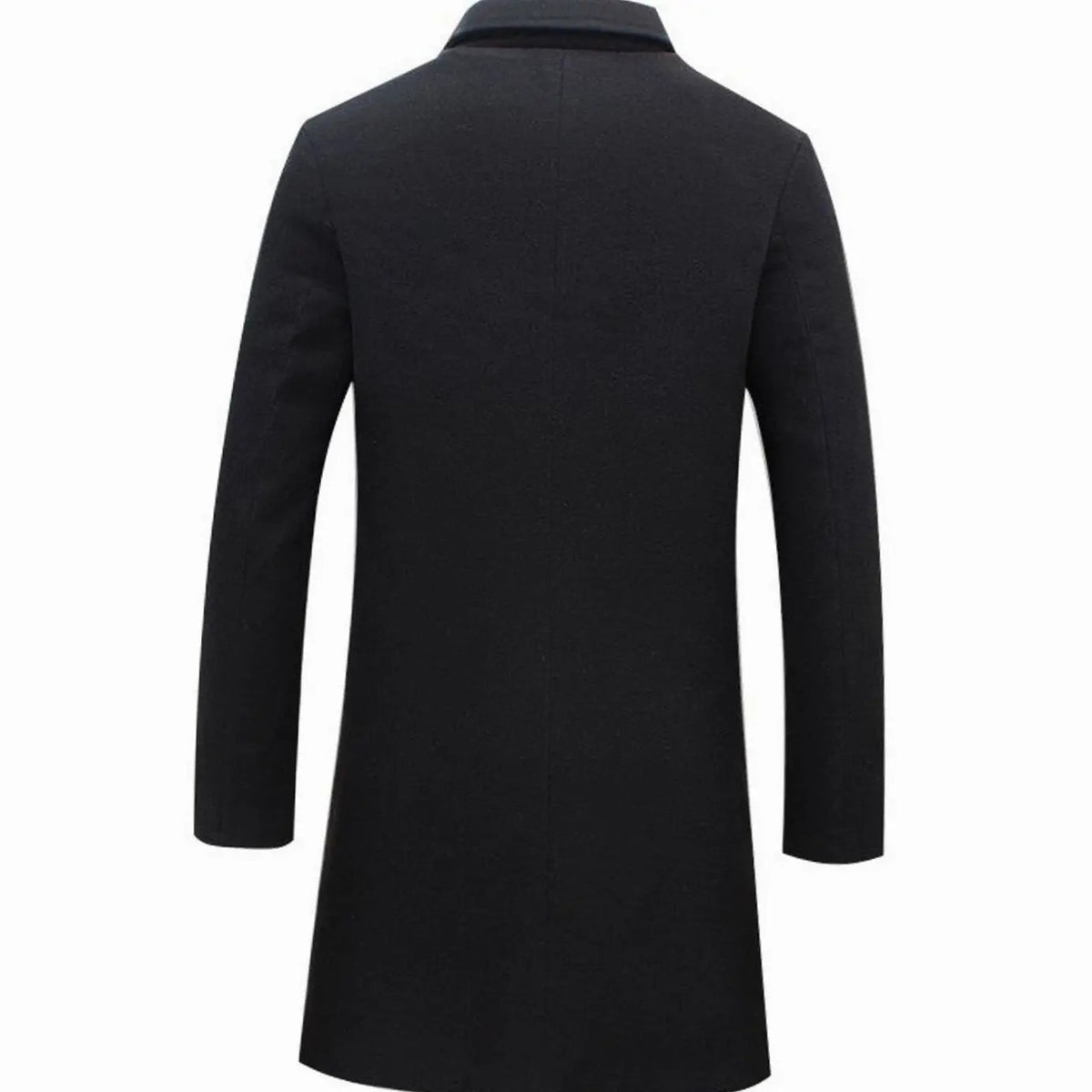 Men's Cold Weather Tailored Wool-Blend Long Trench Coat