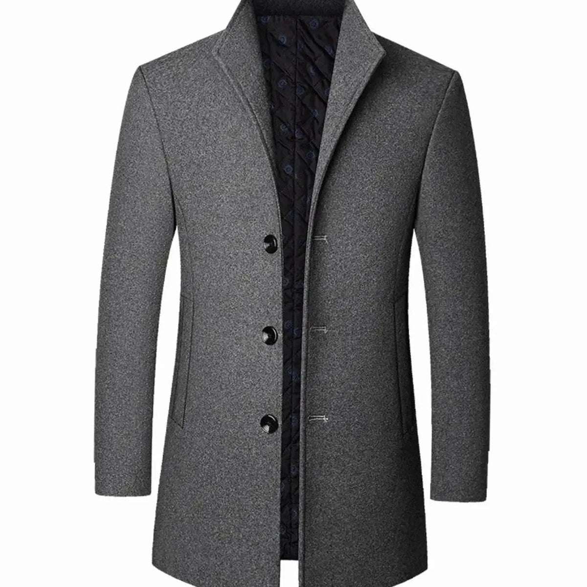 Men's Cold Weather Tailored Wool-Blend Overcoat