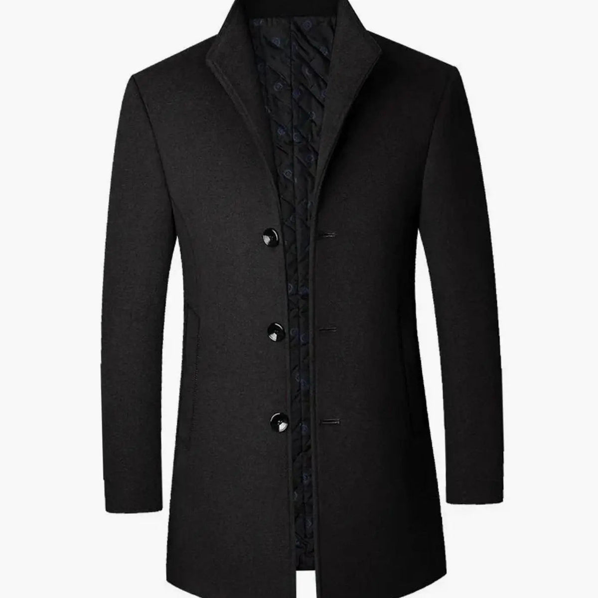 Men's Cold Weather Tailored Wool-Blend Overcoat