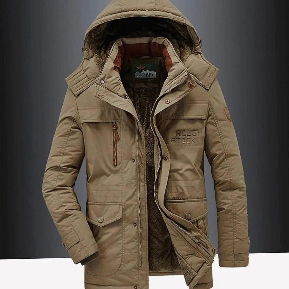 Men's Fleece-Lined Hooded Heavy-Duty Winter Jackets