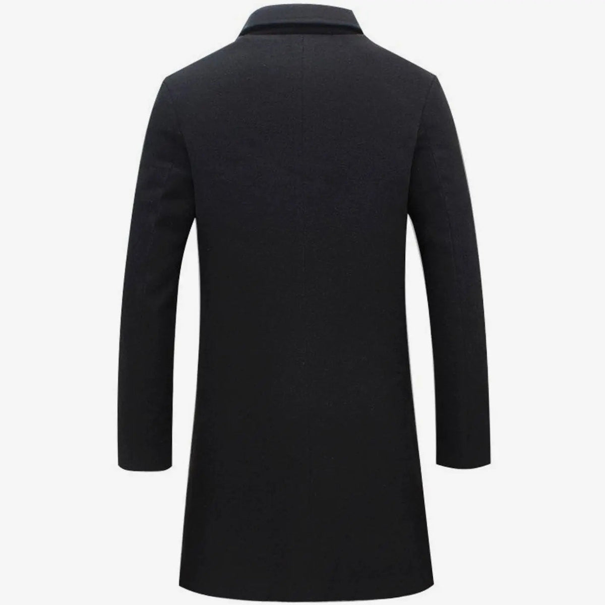 Men's Formal Single-Breasted Long Overcoat Tailored Fit