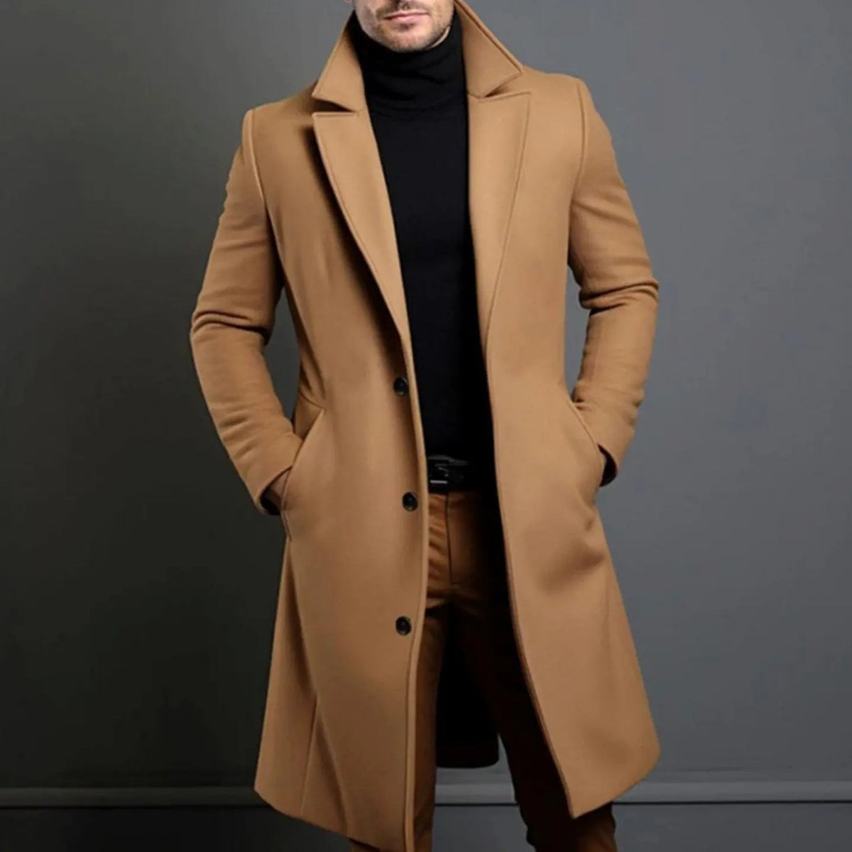 Men's Formal Slim-Fit Single-Breasted Winter Coat