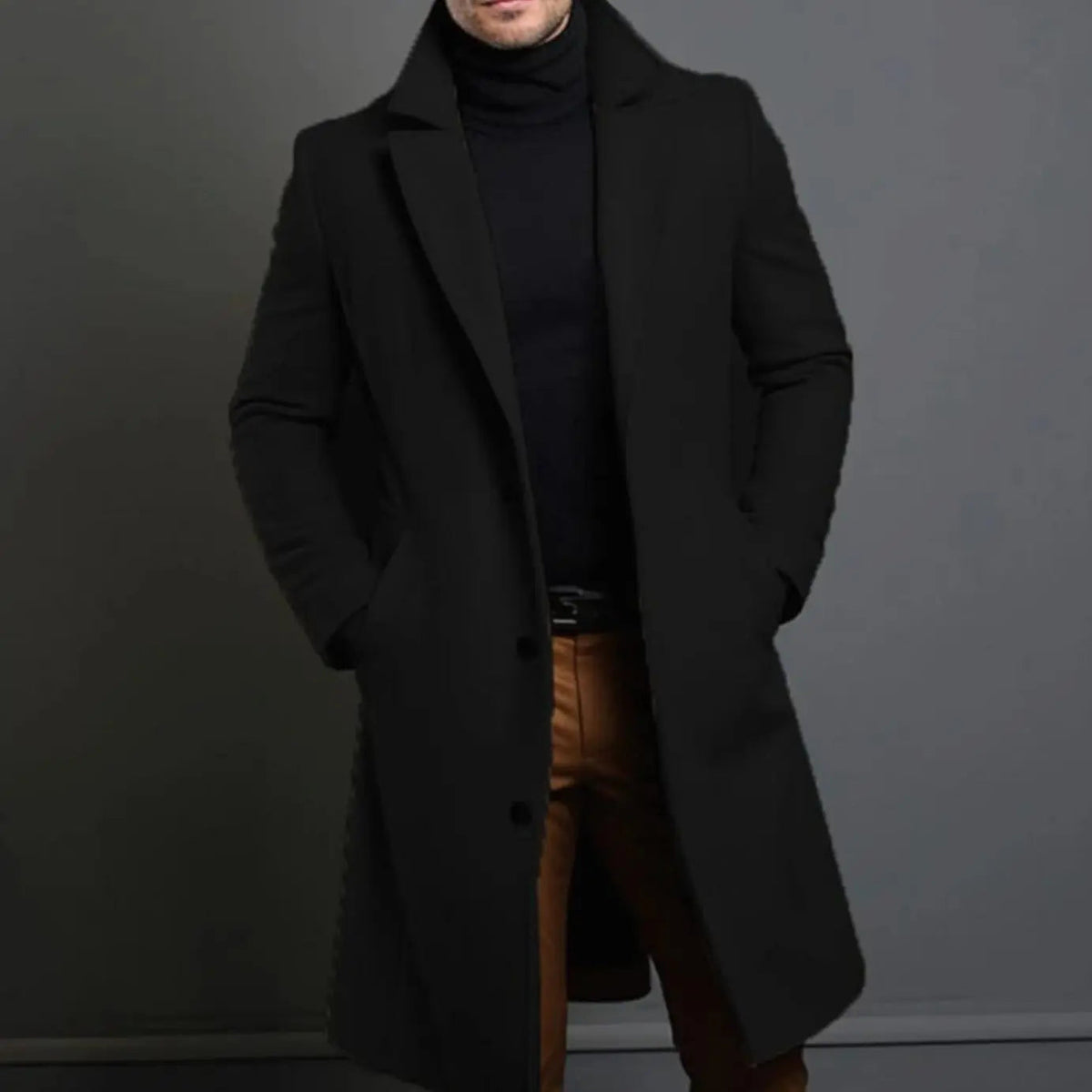 Men's Formal Slim-Fit Single-Breasted Winter Coat